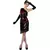 Zwart-rood Charleston kostuum voor dames, Maat: Small