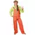 Déguisement combinaison orange fluo adulte, Taille: Large