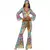 Déguisement hippie col V femme, Taille: Small