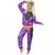 Paars retro jogging kostuum voor vrouwen, Maat: Small
