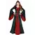 Gothic kostuum met capuchon, rood en zwart, dames, Maat: Large