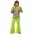 Déguisement hippie vert avec symboles colorés homme, Taille: Medium (48–50)