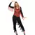 Body Charleston rouge et noir à franges femme, Taille: X-Small