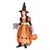 Oranje pompoen heksen outfit voor meisjes, Maat: 10–12 jaar (130–140 cm)