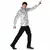 Zilverkleurig disco shirt voor volwassenen, Maat: X-Large