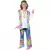 Flower Power kostuum voor meisjes, Maat: 7–9 jaar (120–130 cm)