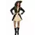 Déguisement pirate baroque noir et dorée femme, Taille: Large