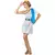 Blauw Griekse keizerin kostuum voor vrouwen, Maat: Medium