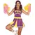 Déguisement pompom girl USA violet et jaune femme, Taille: X-Large (44–46)