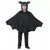 Zwarte vleermuis poncho voor kinderen, Maat: 10–12 jaar (145/158 cm)
