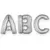 Enorme zilverkleurige aluminium letter ballon, Maat: U