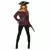 Luxe bordeaux rode piraten blouse voor vrouwen, Maat: Medium