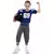 Blauw American football-spelerkostuum voor kinderen, Maat: 7–9 jaar (122–138 cm)