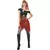 Gestreept piraten kostuum met doodskop voor dames, Maat: Large