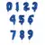 Taarttopper ballon nummer donkerblauw 12,7 cm, Maat: Nummer 4