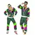 Trainingspak kostuum met luipaardprint fluo volwassenen, Maat: Medium