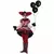 Déguisement vilain clown luxe fille, Taille: XL 12–14 ans(155 cm)