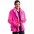 Manteau en fausse fourrure rose adulte, Taille: Medium