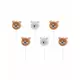 6 Bougies d'anniversaire petits ours bruns et blancs 3 cm