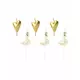6 Kaarsen op witte en gouden zwanen en harten 3,5 - 4 cm