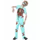 Zombie skelet dokter kostuum voor kinderen, Maat: 7–9 jaar (130/143 cm)