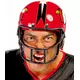 Rode American football helm voor volwassenen