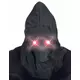 Onzichtbaar gezichtsmasker met capuchon en lichtgevende ogen rood, volwassene