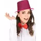 Chapeau haut de forme plastique pailleté fuschia adulte