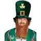 Chapeau haut de forme trèfle doré adulte avec barbe Saint Patrick