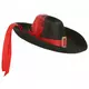 Chapeau mousquetaire noir et rouge adulte