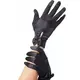 Gants courts noirs avec noeud femme