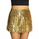 Jupe à sequins dorée femme