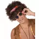 Bruine afro hippie pruik voor volwassenen