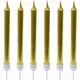10 Bougies d'anniversaire dorée métallisées 7 cm