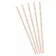 10 Pailles en carton roses rayées doré métallisé 19,5 cm