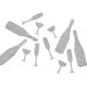12 confettis de table argentés couleur champagne, 10 g
