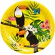 10 Gele toekan papieren bordjes 23 cm