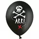 6 Ballons en latex fête de pirate noirs 30 cm
