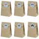 6 Kraft papieren zakken en bosstickers 7,5 x 18,5 cm