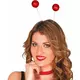 Serre-tête boules paillettées rouge adulte