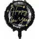 Happy New Year zwart en goud aluminium ballon 45 cm