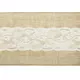 Chemin de table en jute avec centre en dentelle 28 cm x 2,75 m
