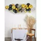 Kit arche de 34 ballons Halloween noir, or et transparent avec chauve-souris