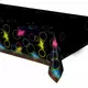 Nappe en plastique Glow Party noire 137 x 259 cm