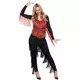 Body Charleston rouge et noir à franges femme, Taille: X-Small
