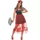 Dia de los Muertos outfit met rode sluier voor vrouwen, Maat: Small