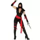 Sexy zwart en rood ninja kostuum voor dames, Maat: Small