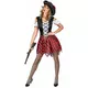 Déguisement Pirate rayures rouges et noires femme, Taille: Small