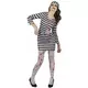 Déguisement effrayant prisonnière zombie femme, Taille: Small