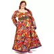 Déguisement robe hippie grande taille femme, Taille: XX-Large